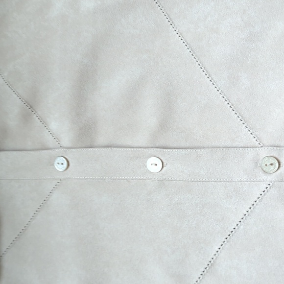 Relativity Woman Suit Tan Faux Suede 2 pc Suit Maxi Skirt & Button Up Top 1X - Picture 7 of 11